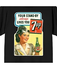 7UP Men's Your Stand-By Always Likes You Black Short Sleeve Adult T-Shirt-3XL