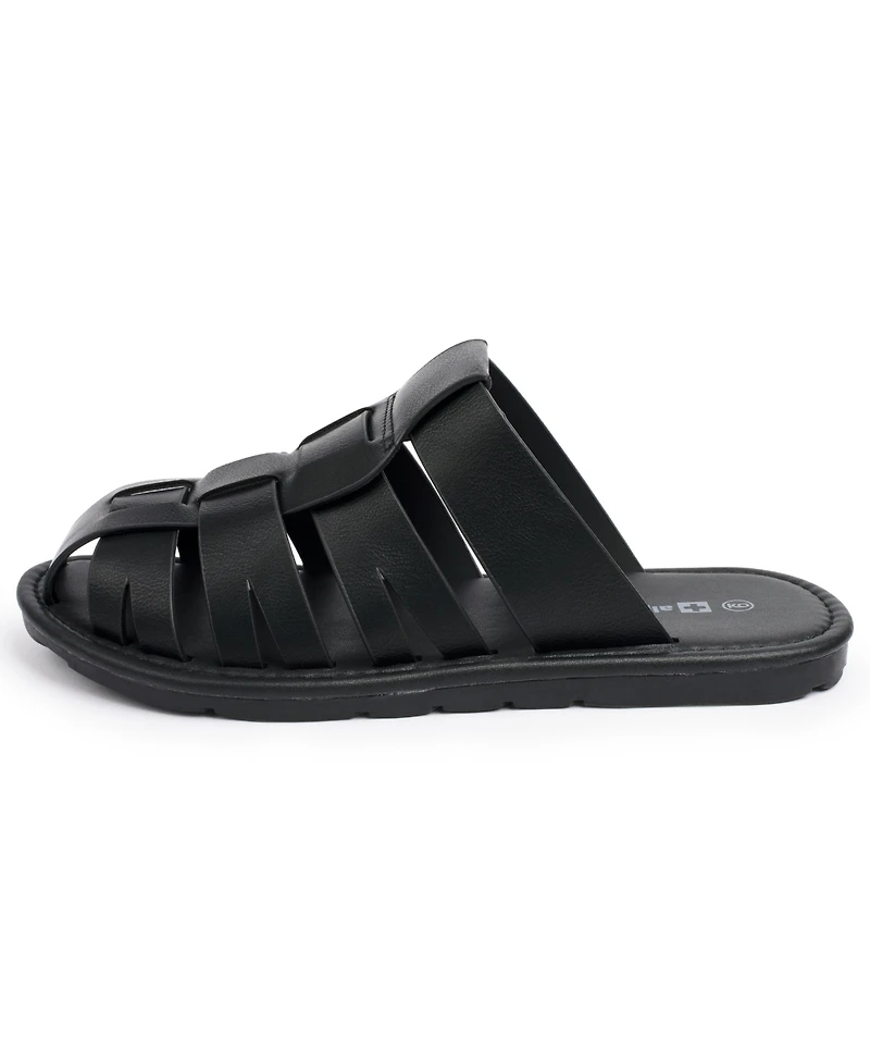 Alpine Swiss Men's Marlin Fisherman Slide Sandals Faux Leather Dressy
