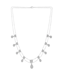 Macy's Round and Baguette Diamond Necklace (3.50 ct. t.w.) in 14K White Gold.