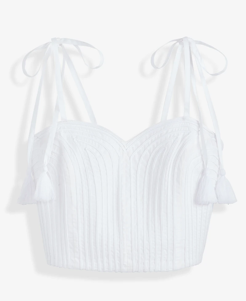 I.n.c. International Concepts Women's Soutache Tassel-Strap Crop Top, Macy's Exclusive