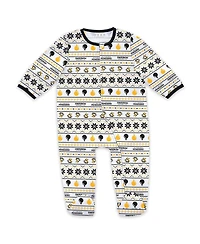 Wear by Erin Andrews Newborn 2-Piece Pittsburgh Penguins Allover Print Full-Zip Sleeper Bib and Christmas Set