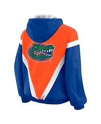 Wear by Erin Andrews Women's Orange/Royal Florida Gators Color Block Full-Zip Hoodie Windbreaker Jacket