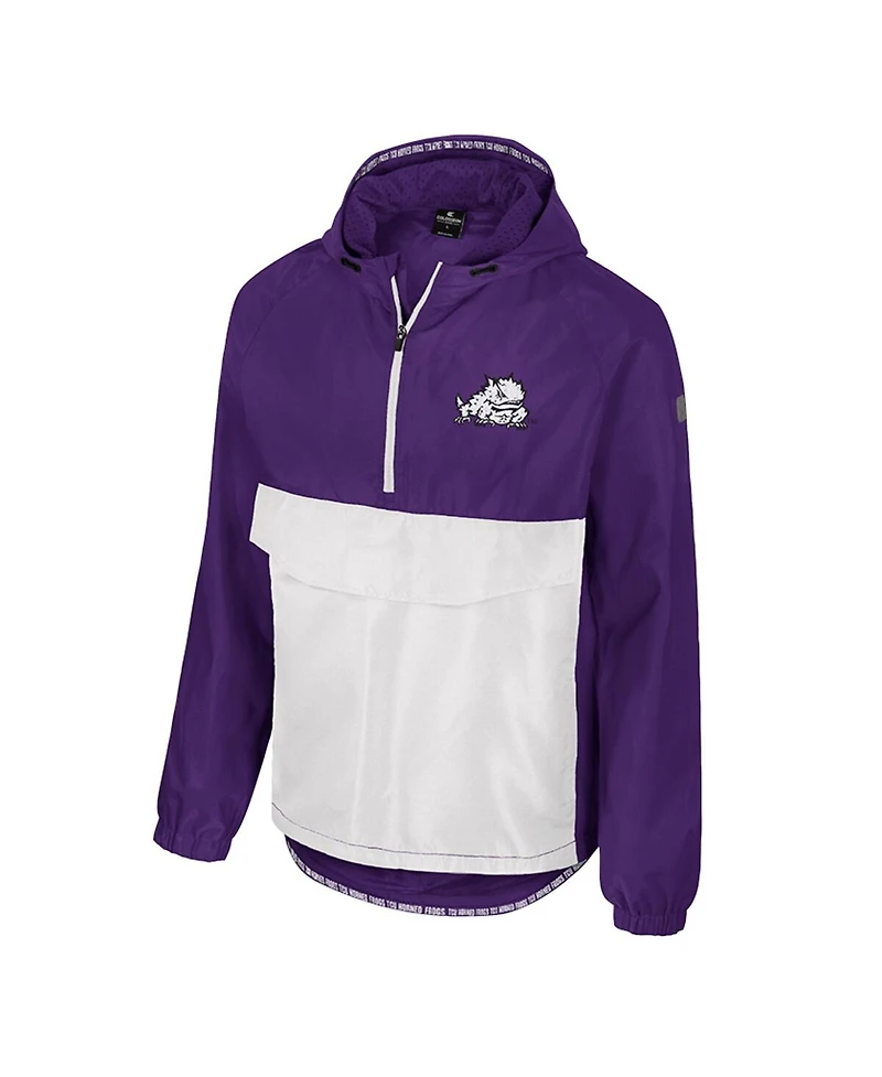Colosseum Men's Purple Tcu Horned Frogs Reloaded Anorak Half-Zip Jacket