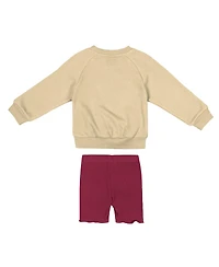 Colosseum Girls Toddler 2-Piece Gold/Garnet Florida State Seminoles Beta Fleece Sweatshirt and Shorts Set