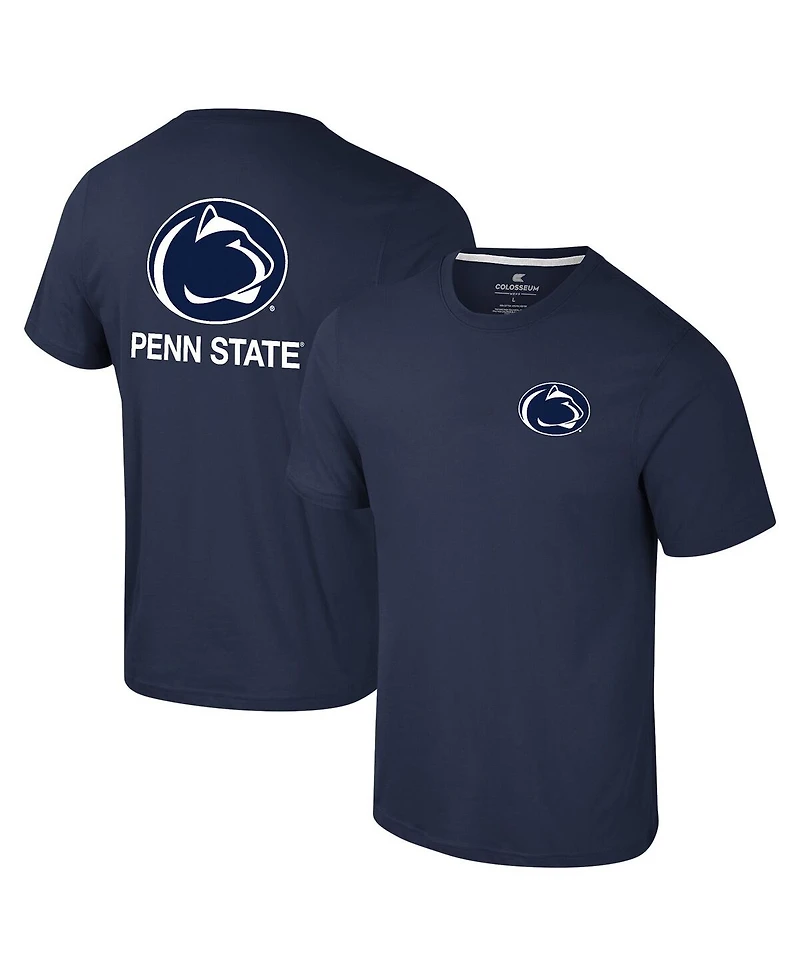 Colosseum Men's Navy Penn State Nittany Lions Logo Lockup 2-Hit Active Blend T-Shirt