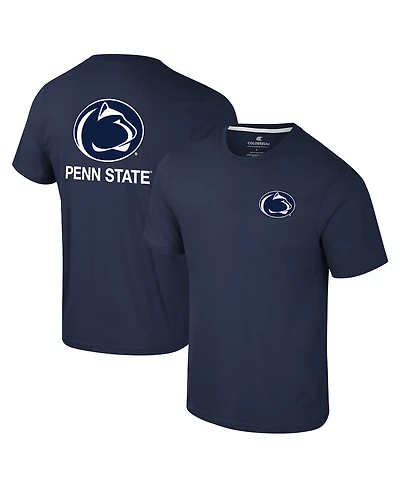 Colosseum Men's Navy Penn State Nittany Lions Logo Lockup 2-Hit Active Blend T-Shirt