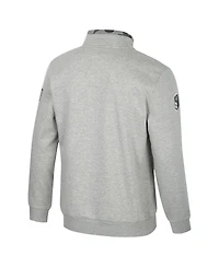 Colosseum Men's Heather Gray Arkansas Razorbacks Oorah Oht Military Appreciation Fleece Quarter-Zip Jacket