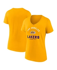 Logo Athletic Women's Gold Los Angeles Lakers Unrivaled V-Neck T-Shirt