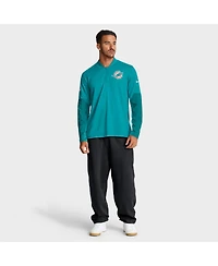 Nike Men's Aqua Miami Dolphins Sideline Dri-fit Half-Zip Pullover