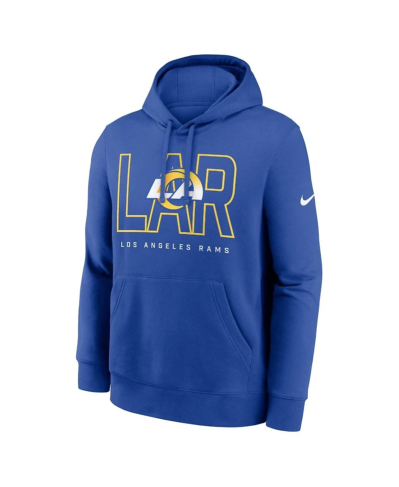 Nike Men's Royal Los Angeles Rams Busted Play Club Fleece Pullover Hoodie