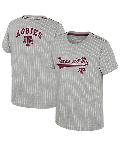Colosseum Big Boys and Girls Heather Gray Texas A&M Aggies Airball Baseball T-Shirt