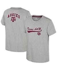 Colosseum Big Boys and Girls Heather Gray Texas A&M Aggies Airball Baseball T-Shirt