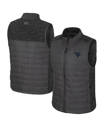 Colosseum Men's Charcoal West Virginia Mountaineers Nightman Full-Zip Puffer Vest