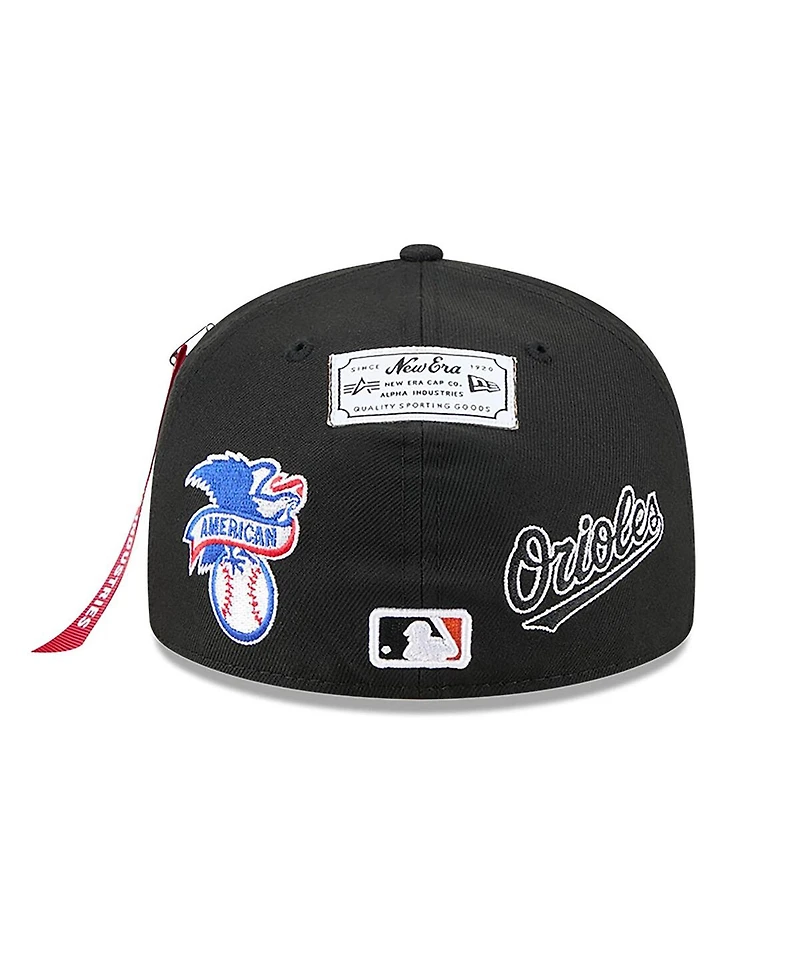 New Era x Alpha Industries Men's Black Baltimore Orioles 59FIFTY Fitted Hat