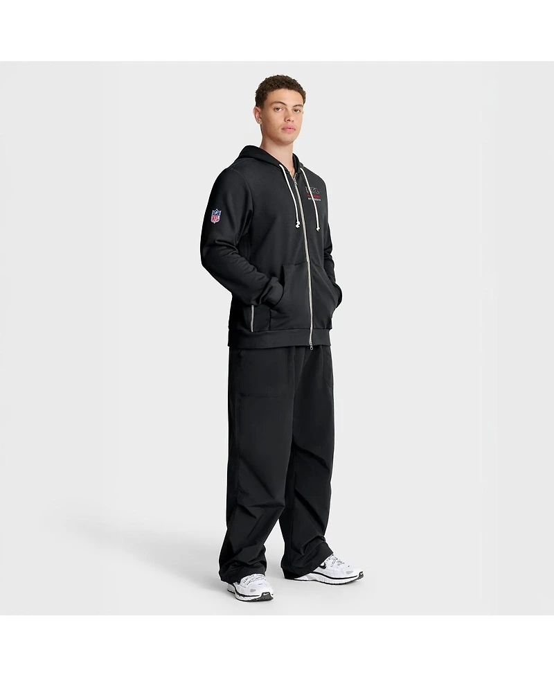 Nike Men's Black Atlanta Falcons Sideline Standard Issue Utility Player Dri-fit Full-Zip Hoodie