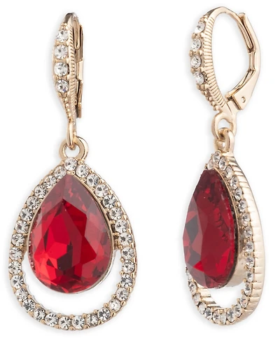 Givenchy Rhodium Emerald Silver-Tone Pear Drop Earrings