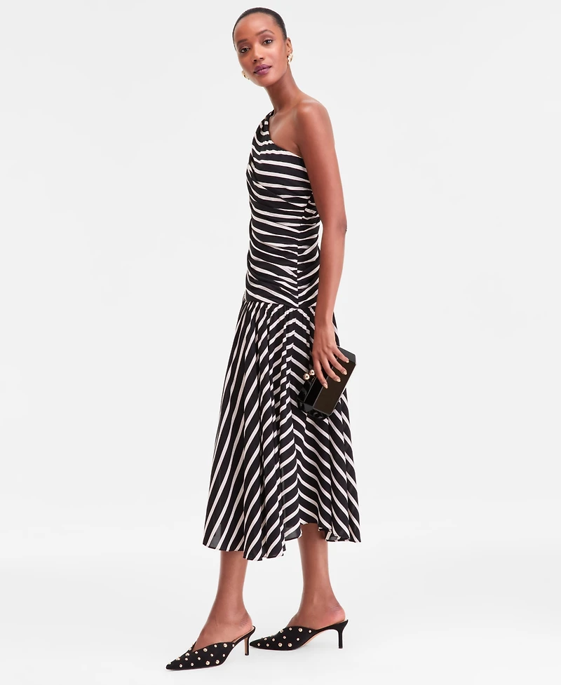 I.n.c. International Concepts Women's One-Shoulder Ruched Asymmetrical Dress, Macy's Exclusive