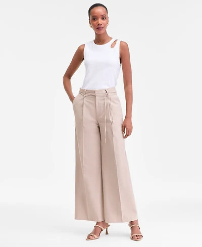 I.n.c. International Concepts Women's High-Rise Belted Wide-Leg Pants, Macy's Exclusive