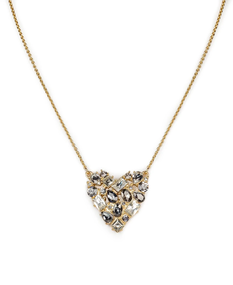 Patricia Nash Multi-Stone Matte Gold-Tone Heart Pendant Necklace