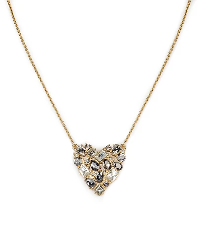 Patricia Nash Multi-Stone Matte Gold-Tone Heart Pendant Necklace