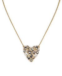 Patricia Nash Multi-Stone Matte Gold-Tone Heart Pendant Necklace