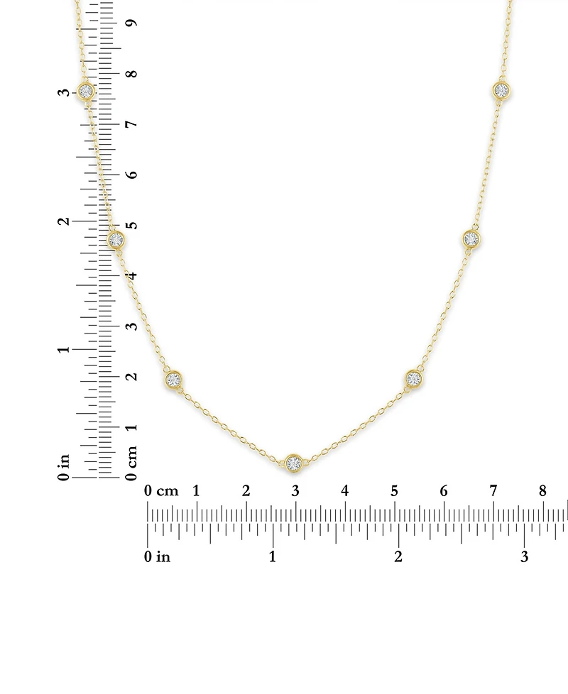 Macy's 2-Pc. Diamond Necklace Set (1/6 ct. t.w.) 14K Yellow Gold over Sterling Silver or
