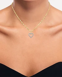Macy's Diamond Pendant Necklace (1/10 ct. t.w.) in 14k Yellow Gold Over Sterling Silver