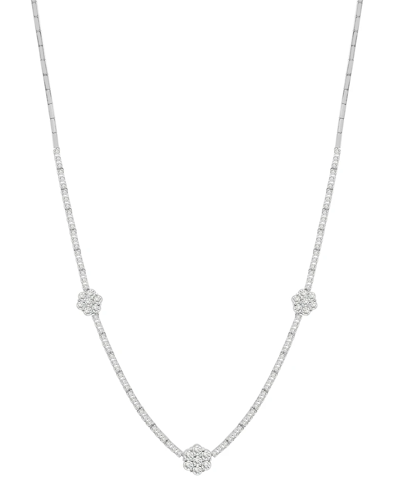 Wrapped in Love Diamond Tennis Flower Necklace (2.5 ct. t.w.) in 14K White Gold