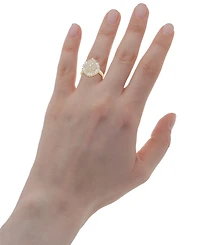 Wrapped in Love Diamond Round (0.72 ct. t.w.) and Baguette (0.28 ct. t.w.) Cluster Ring in 14K Yellow Gold