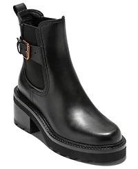 Cole Haan Women's Shibley Almond Toe Lug Buckle Booties