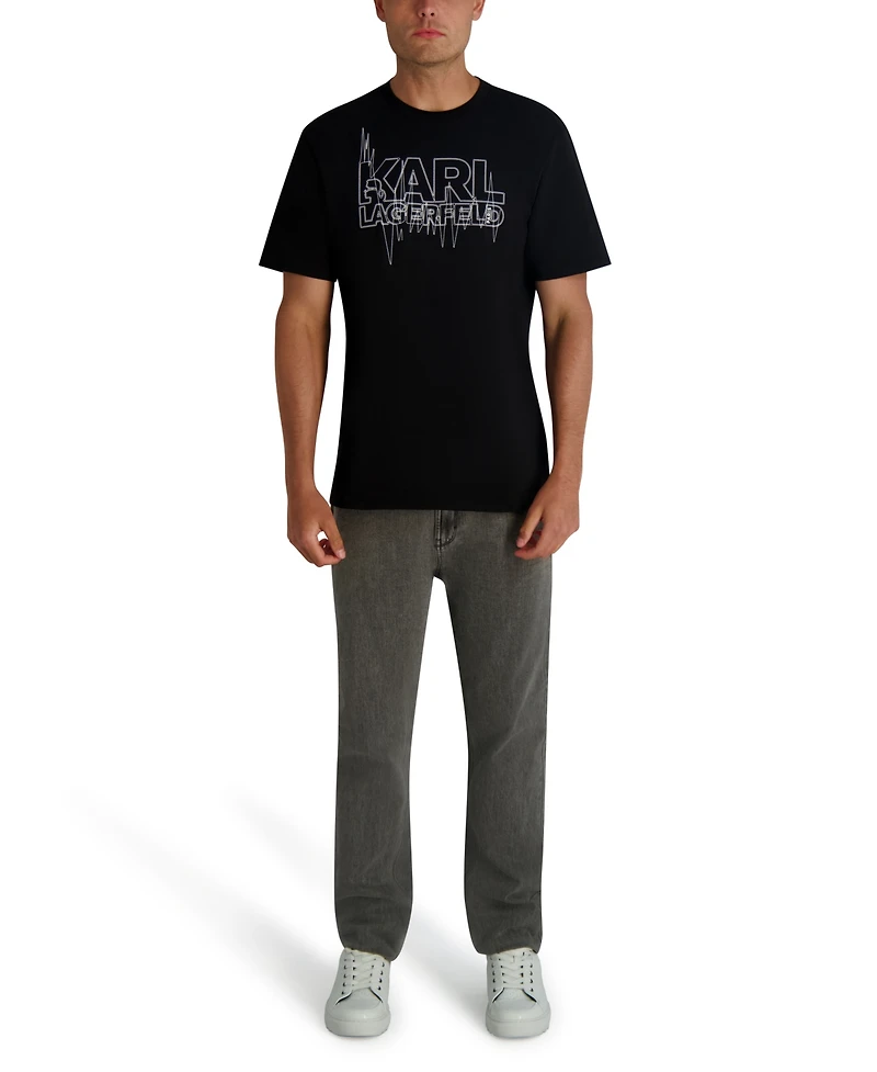 Karl Lagerfeld Paris Men's All-Over Stitch T-Shirt