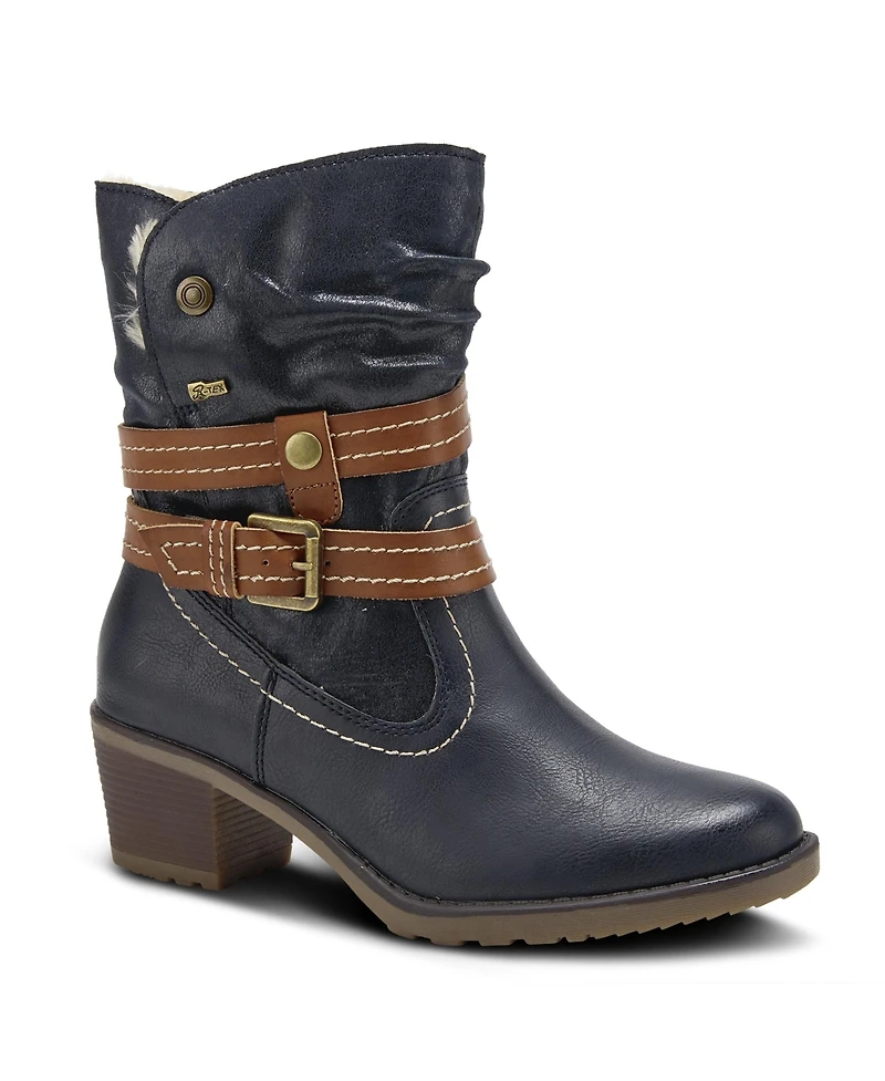 Spring Step Boisa Waterproof Mid Boot with Quilted Detail and Faux Fur Lining