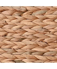 12" Hand-Woven Hyacinth Pantry Baskets with Chalkboard Labels and Handles (Set of 4)