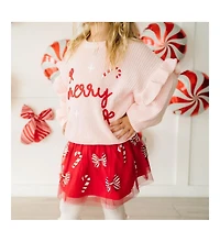 Sweet Wink Baby Girls Coquette Merry Christmas Knit Sweater