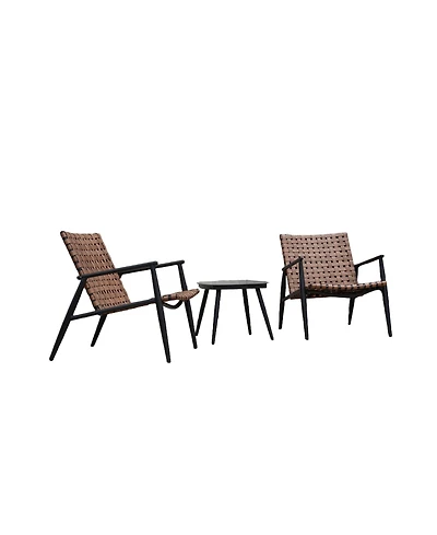 All-Aluminum Detachable Wide Wicker Frog Chair Set - 3 Pieces