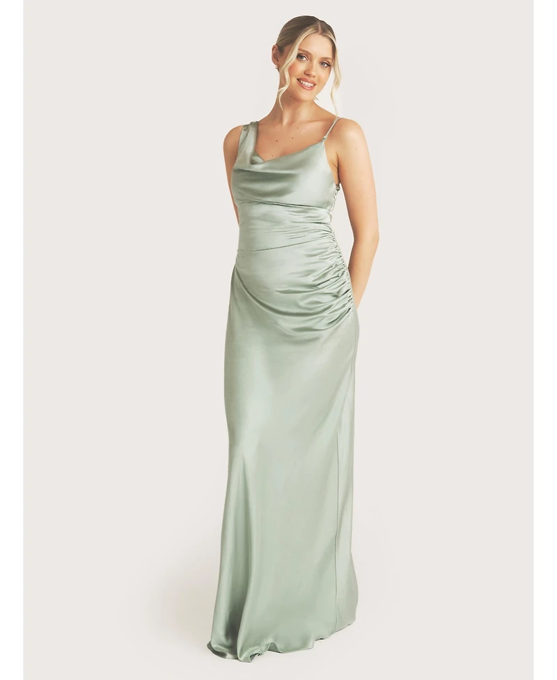 Six Stories Cowl Front Asymmetric Bridesmaid Dress