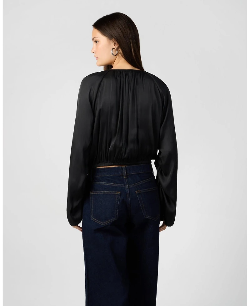 WeWoreWhat Women's Cocoon Sleeve Front Tie Top