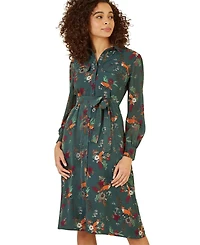 Yumi Women's Fox Print Shirt Midi Dress