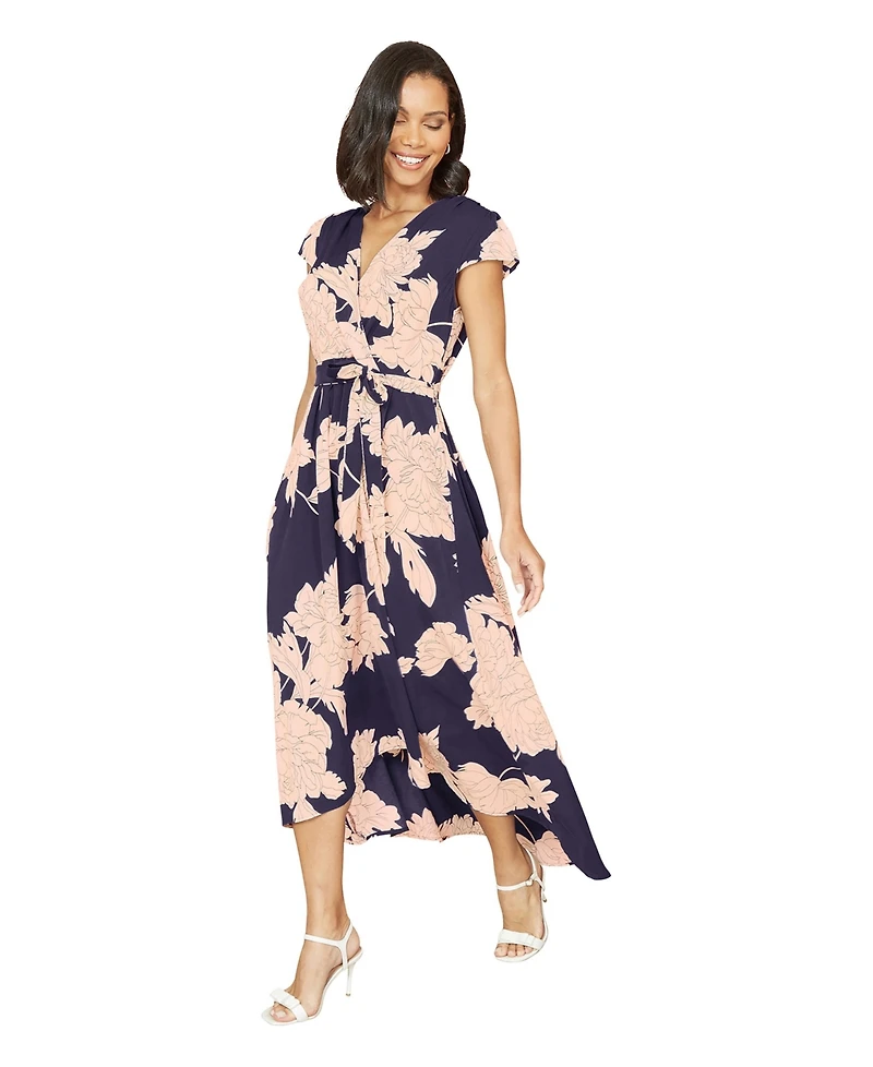 Yumi Women's Floral Blossom Wrap Midi Dress