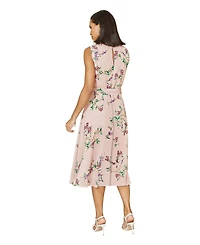 Yumi Women's Floral Print Midi Skater Dress