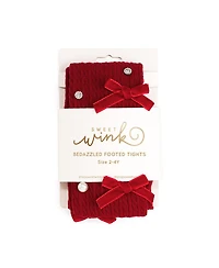 Sweet Wink Little and Big Girls Ruby Red Bedazzled Tights