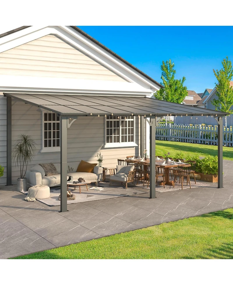 Aecojoy 16'x12' Wall Mounted Gazebos Pergola