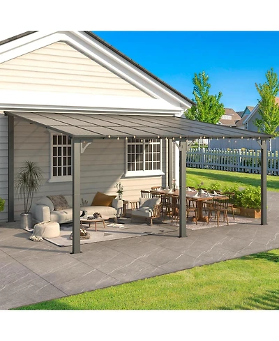Aecojoy 16'x12' Wall Mounted Gazebos Pergola