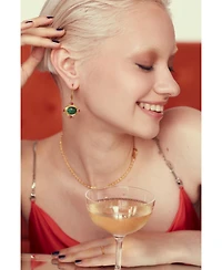 Ottoman Hands Raina Emerald And Pink Crystal Drop Earrings