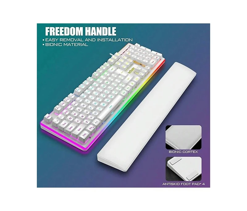 risokeys Wired Gaming Keyboard, Mouse, and Wrist Rest Combo