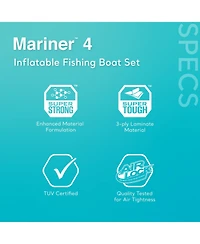 Intex Mariner 4-Person Inflatable River Lake Dinghy Boat with Pump and Oars Set