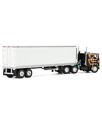 First Gear Dcp 1/64 Black Peterbilt 352 Coe 86in Sleeper Cab with White 40ft Vintage ThermoKing Reefer Trailer