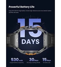 Ruxing Smart 1.96" Amoled Smart Watch for Women Men Outdoor Sport Multifunctional With Bluetooth Calling,Intelligent Reminder 5 Atm -Black