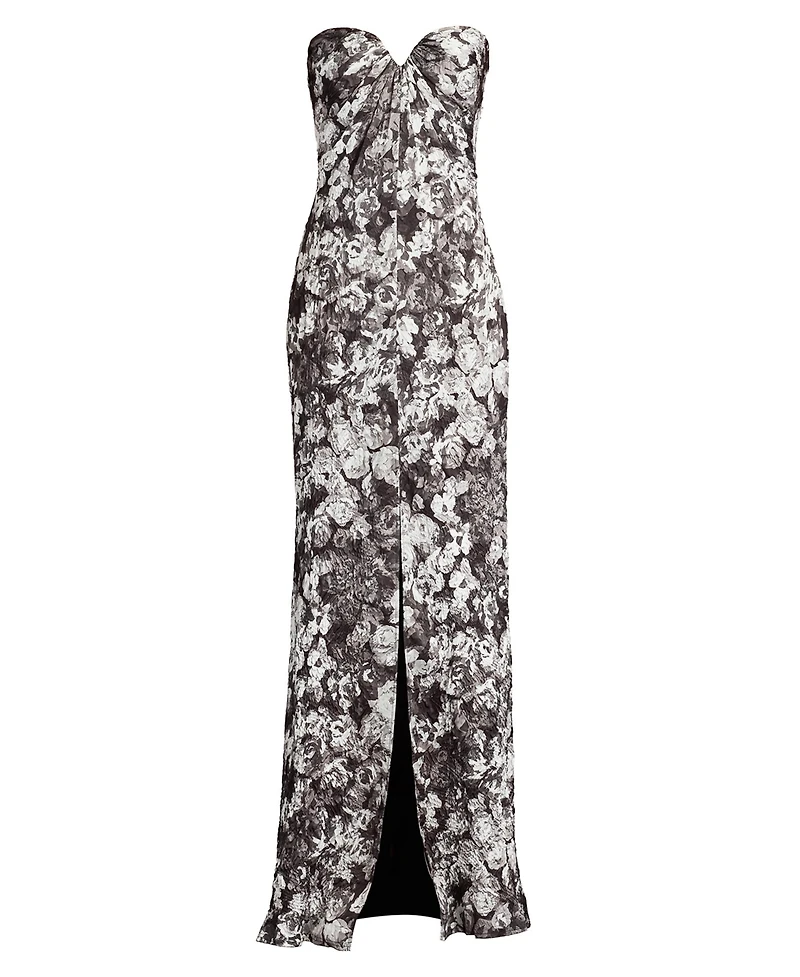 Tadashi Shoji Women's Carnie Strapless Floral Print Gown