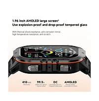 Ruxing Smart 1.96'' Amoled Hd Large Screen Smart Watch For Men With Movement Call, Heart rate Blood oxygen Blood pressure monitoring, 1ATM